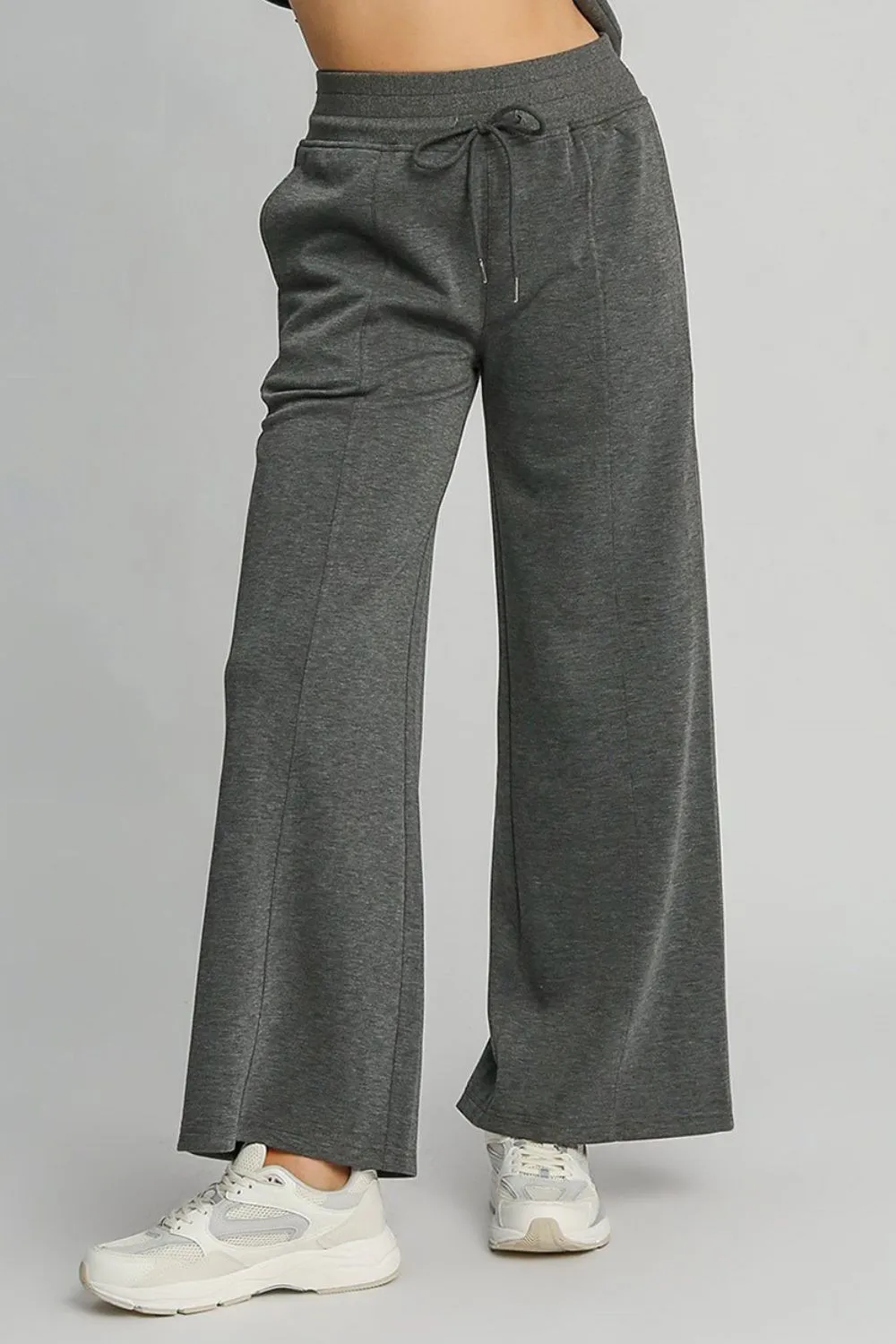 Umgee Full Size Drawstring Wide Leg Pants with Pockets sold by Charming Charlie