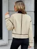 Contrast Trim Zip Up Sherpa Jacket sold by Charming Charlie