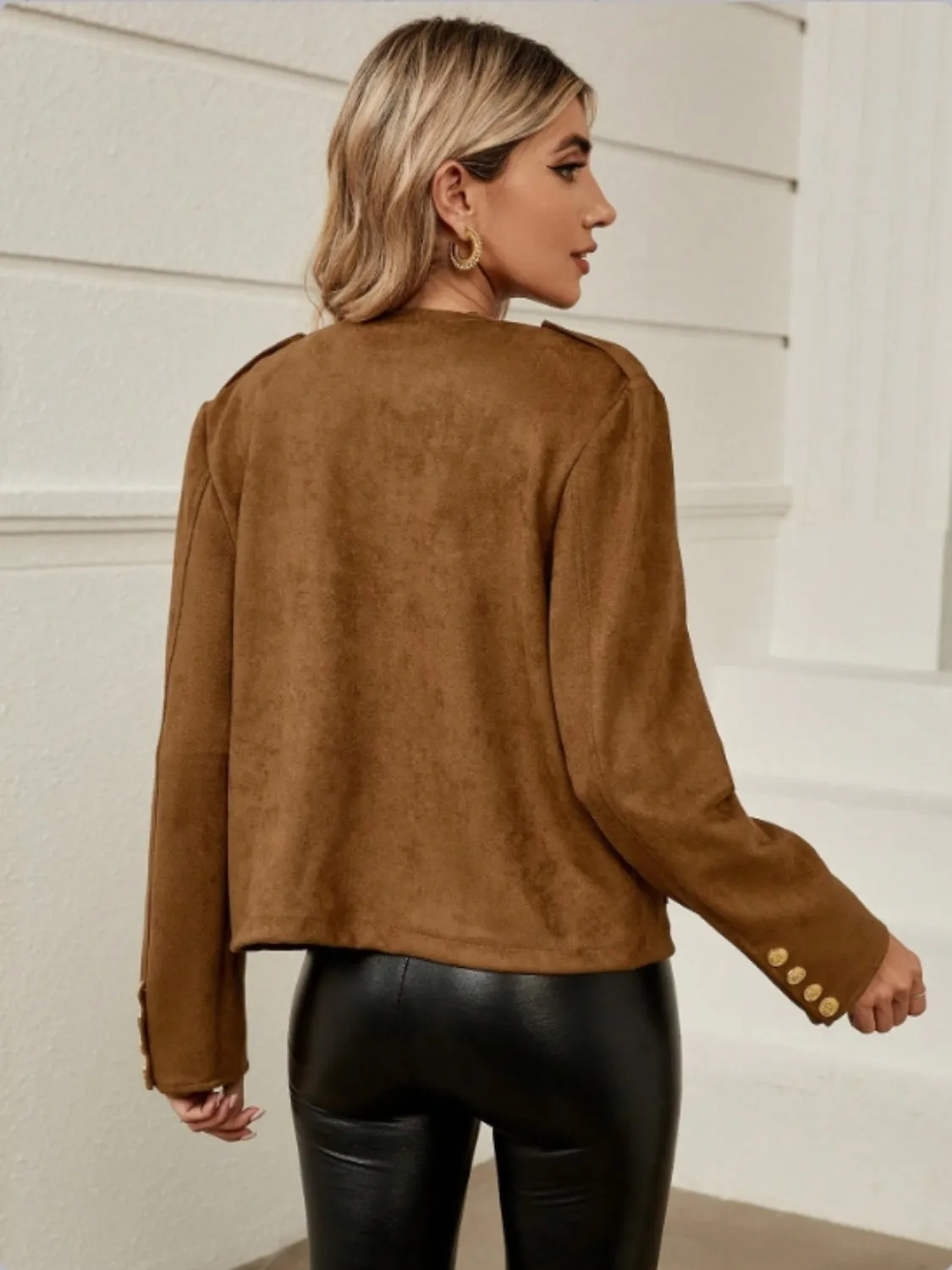 Snap Down Round Neck Jacket sold by Charming Charlie product image thumbnail 4