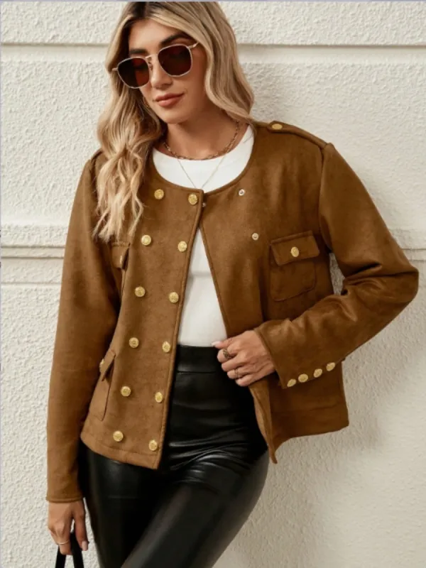 Snap Down Round Neck Jacket sold by Charming Charlie