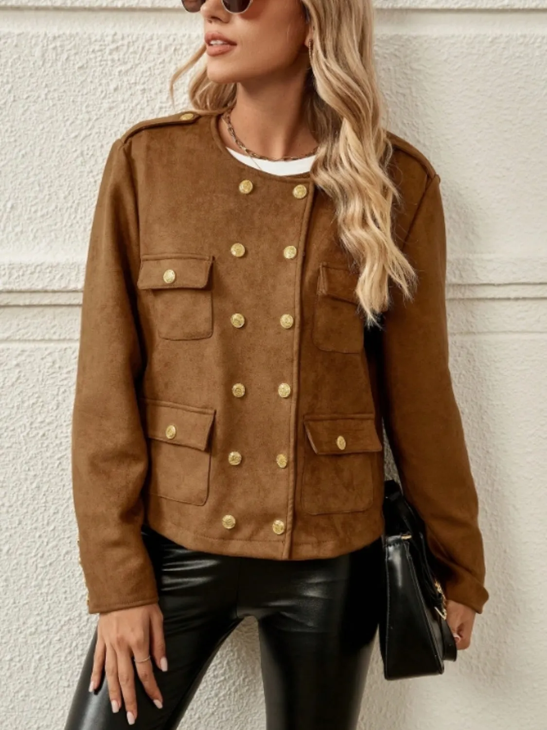 Snap Down Round Neck Jacket sold by Charming Charlie product image thumbnail 2