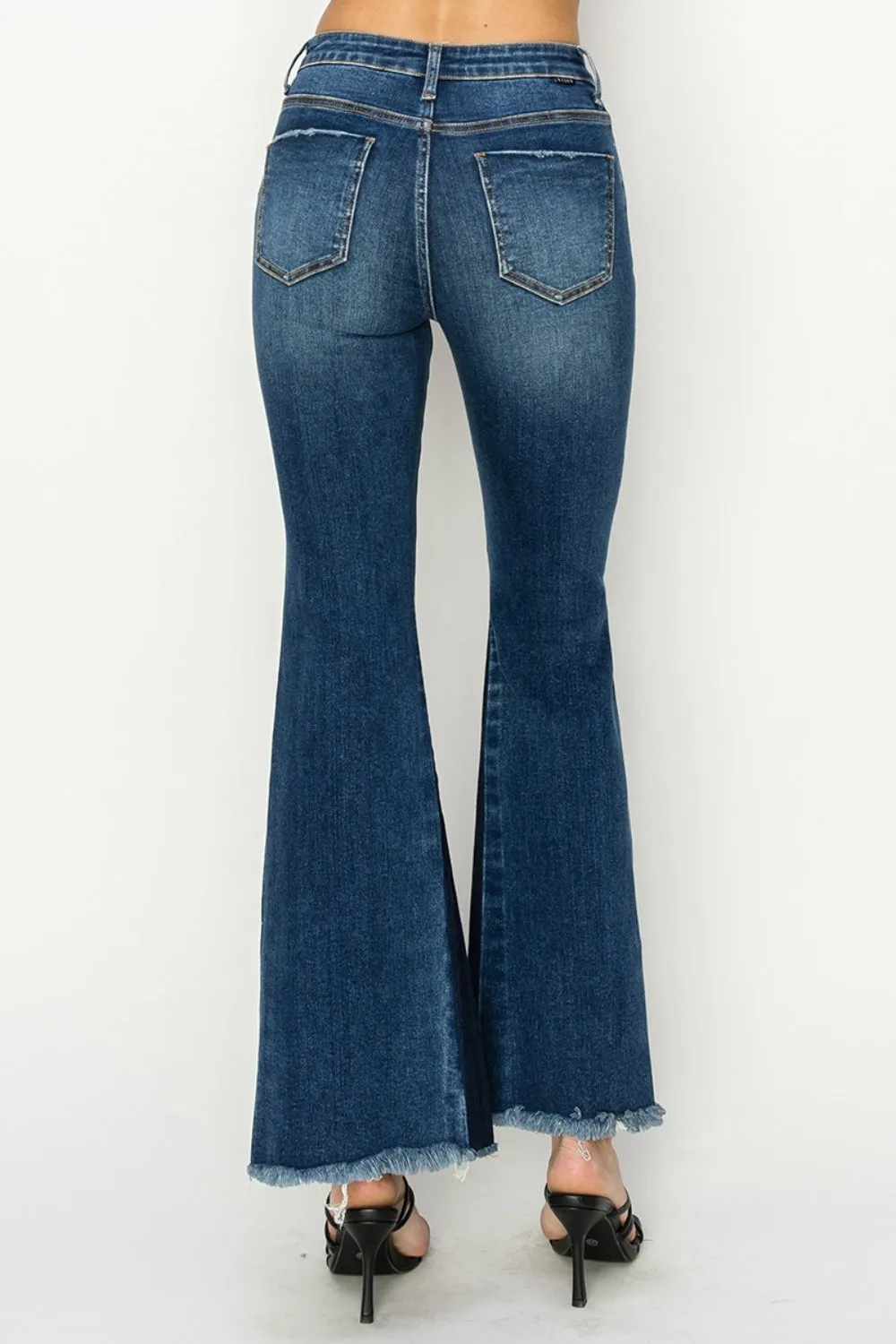 RISEN Full Size High Rise Side Shadow Seam Detail Slit Flare Jeans sold by Charming Charlie product image thumbnail 2