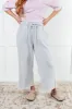 In or Out Wide Leg Cropped Pants in Light Grey sold by Charming Charlie
