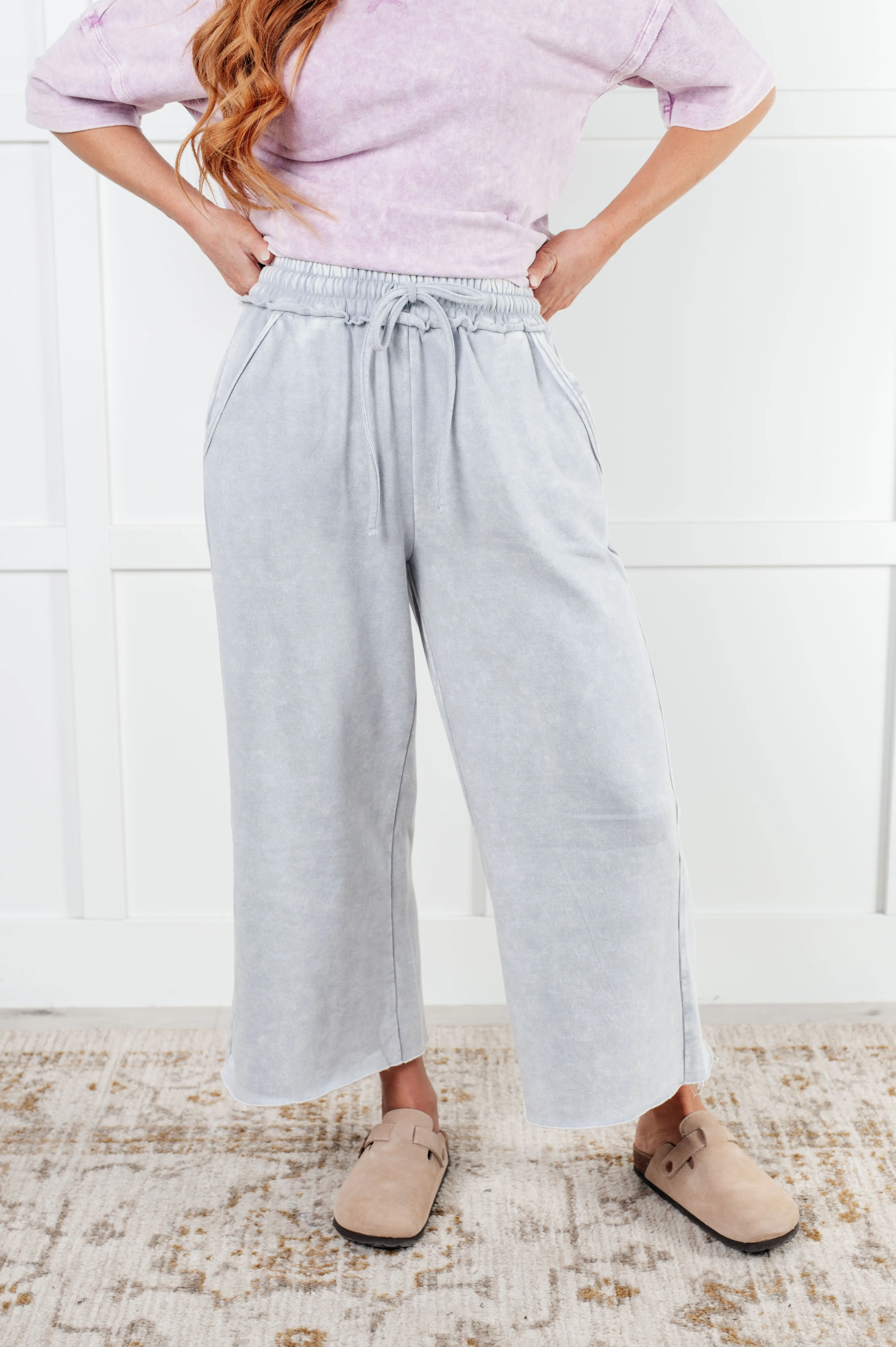 In or Out Wide Leg Cropped Pants in Light Grey sold by Charming Charlie product image thumbnail 3