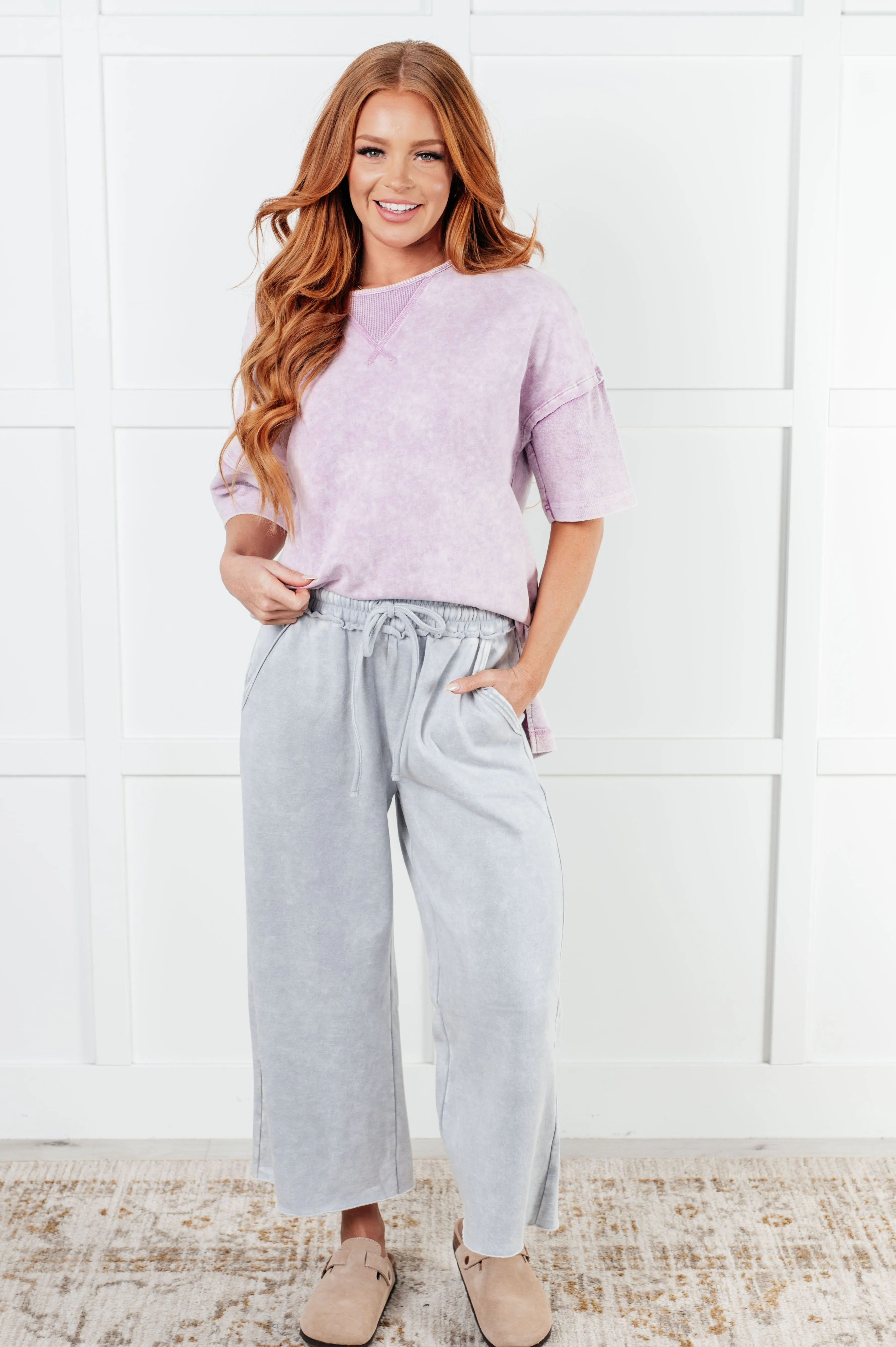 In or Out Wide Leg Cropped Pants in Light Grey sold by Charming Charlie product image thumbnail 4