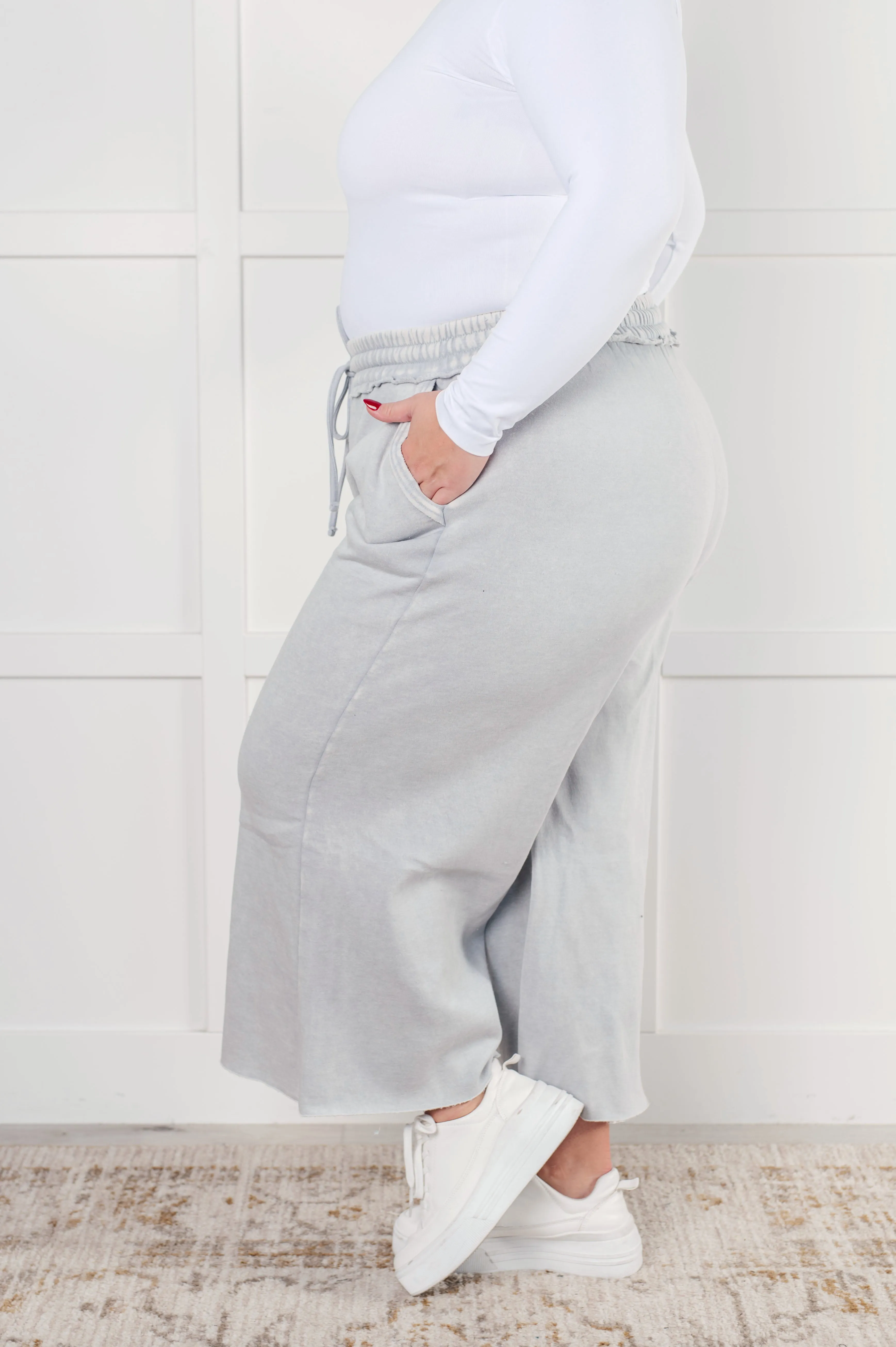 In or Out Wide Leg Cropped Pants in Light Grey sold by Charming Charlie product image thumbnail 5
