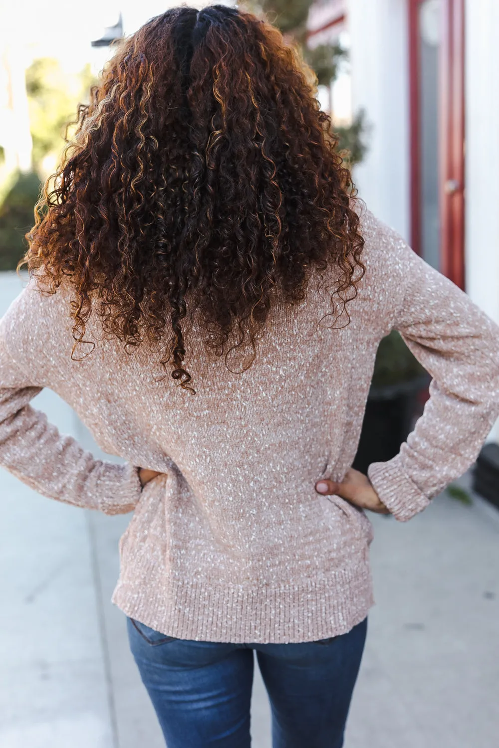 You Got This Marbled Taupe Rib Button Collared Sweater Pullover sold by Charming Charlie product image thumbnail 2