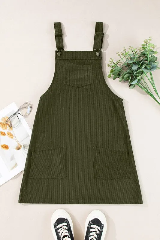 Women Front Pockets Sleeveless Overall Dress sold by Charming Charlie product image thumbnail 5
