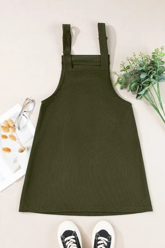 Women Front Pockets Sleeveless Overall Dress sold by Charming Charlie product image thumbnail 4