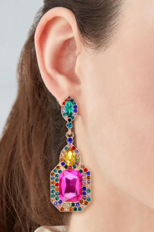 Alloy Rhinestone Dangle Earrings sold by Charming Charlie