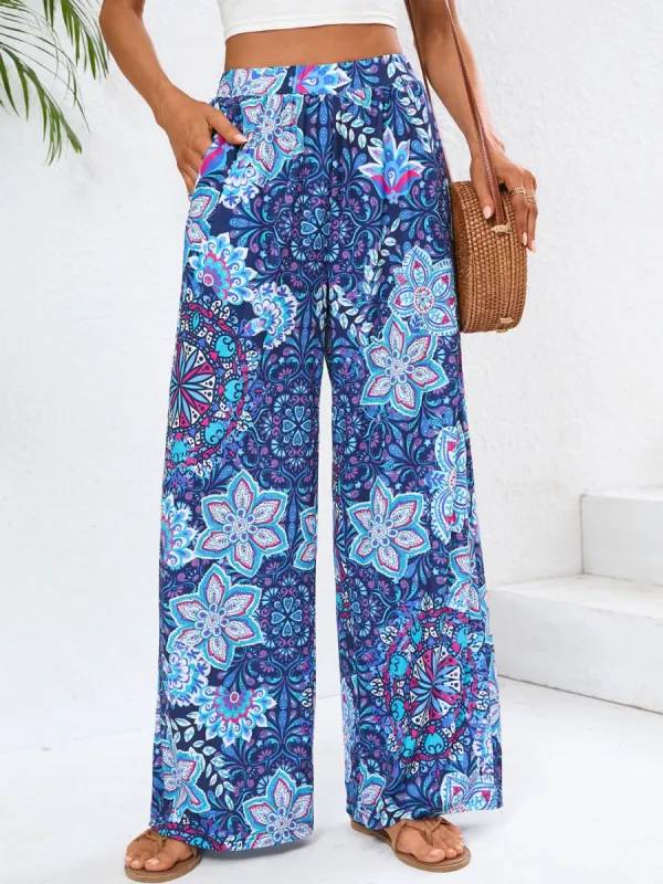 Geometric Wide Leg Pants with Pockets sold by Charming Charlie
