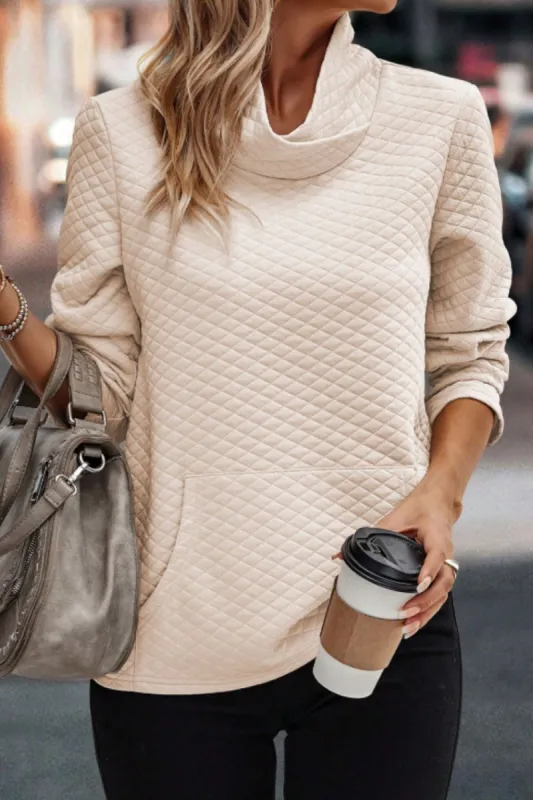 Textured Turtleneck Long Sleeve Sweatshirt sold by Charming Charlie