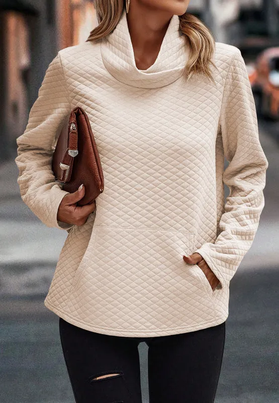 Textured Turtleneck Long Sleeve Sweatshirt sold by Charming Charlie product image thumbnail 2