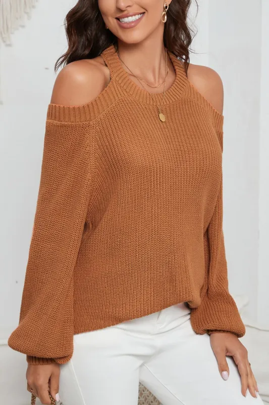 Cutout Back Cold Shoulder Long Sleeve Sweater sold by Charming Charlie