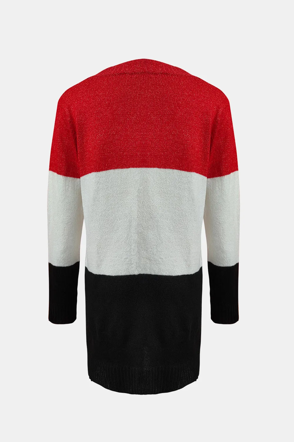 Color Block V-Neck Button Up Cardigan sold by Charming Charlie product image thumbnail 3