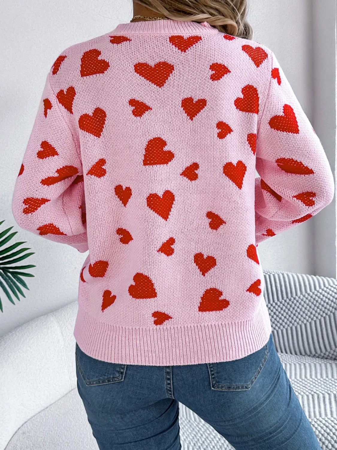Heart Round Neck Long Sleeve Sweater sold by Charming Charlie product image thumbnail 3