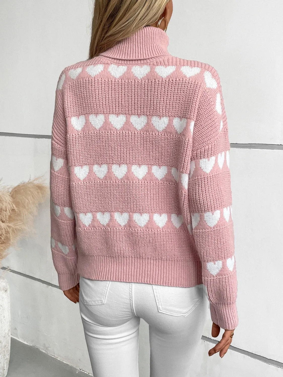 Heart Turtleneck Dropped Shoulder Sweater sold by Charming Charlie product image thumbnail 5