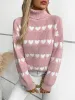Heart Turtleneck Dropped Shoulder Sweater sold by Charming Charlie