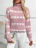 Heart Turtleneck Dropped Shoulder Sweater sold by Charming Charlie