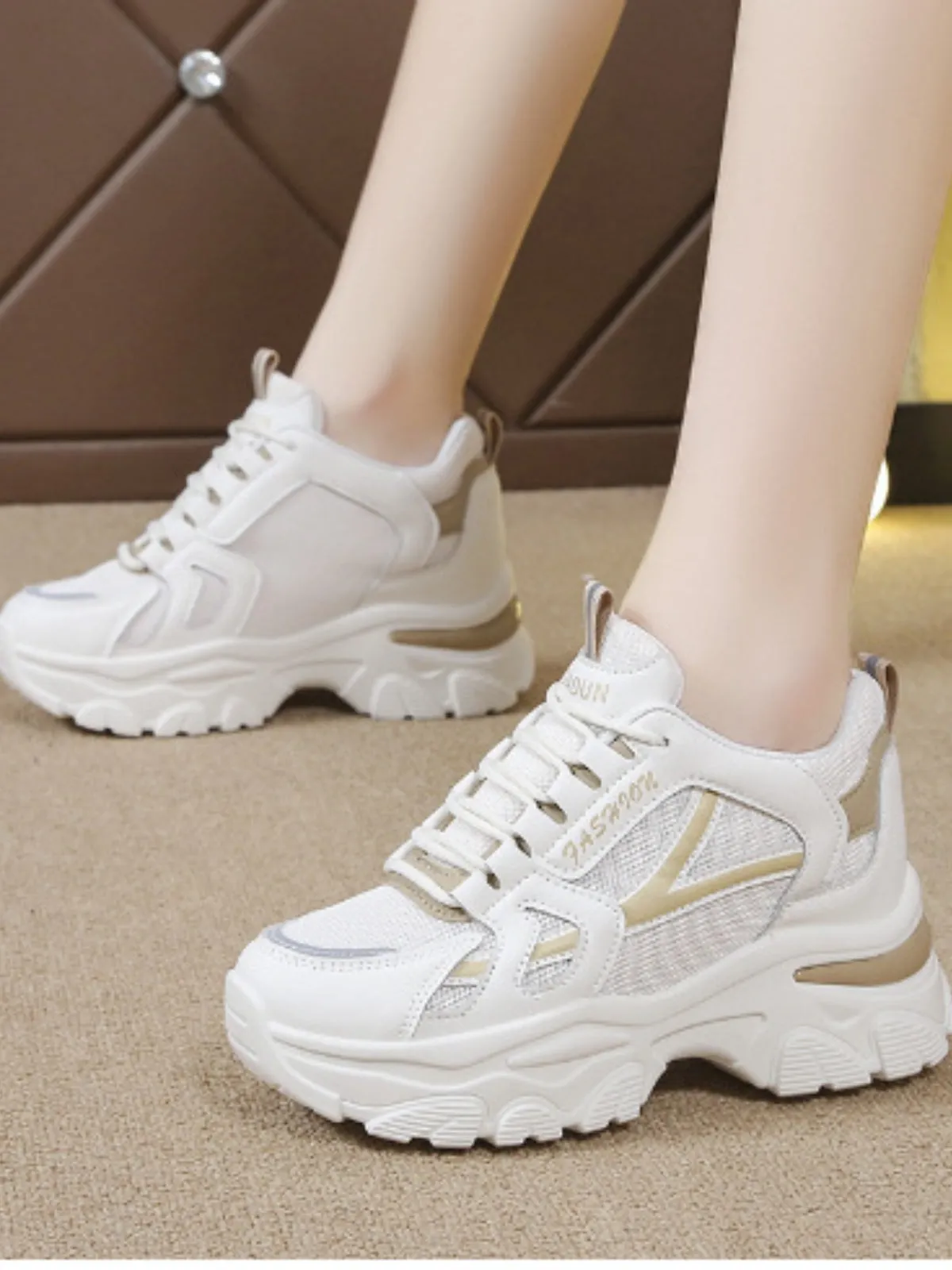 Mesh Lace Up Platform Sneakers sold by Charming Charlie product image thumbnail 3