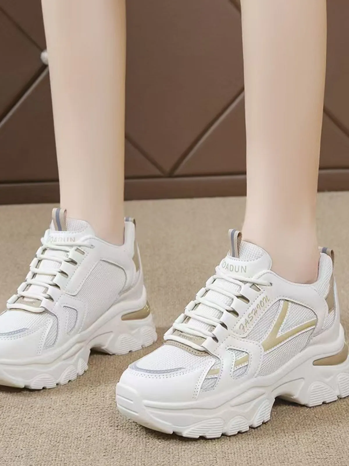 Mesh Lace Up Platform Sneakers sold by Charming Charlie product image thumbnail 4