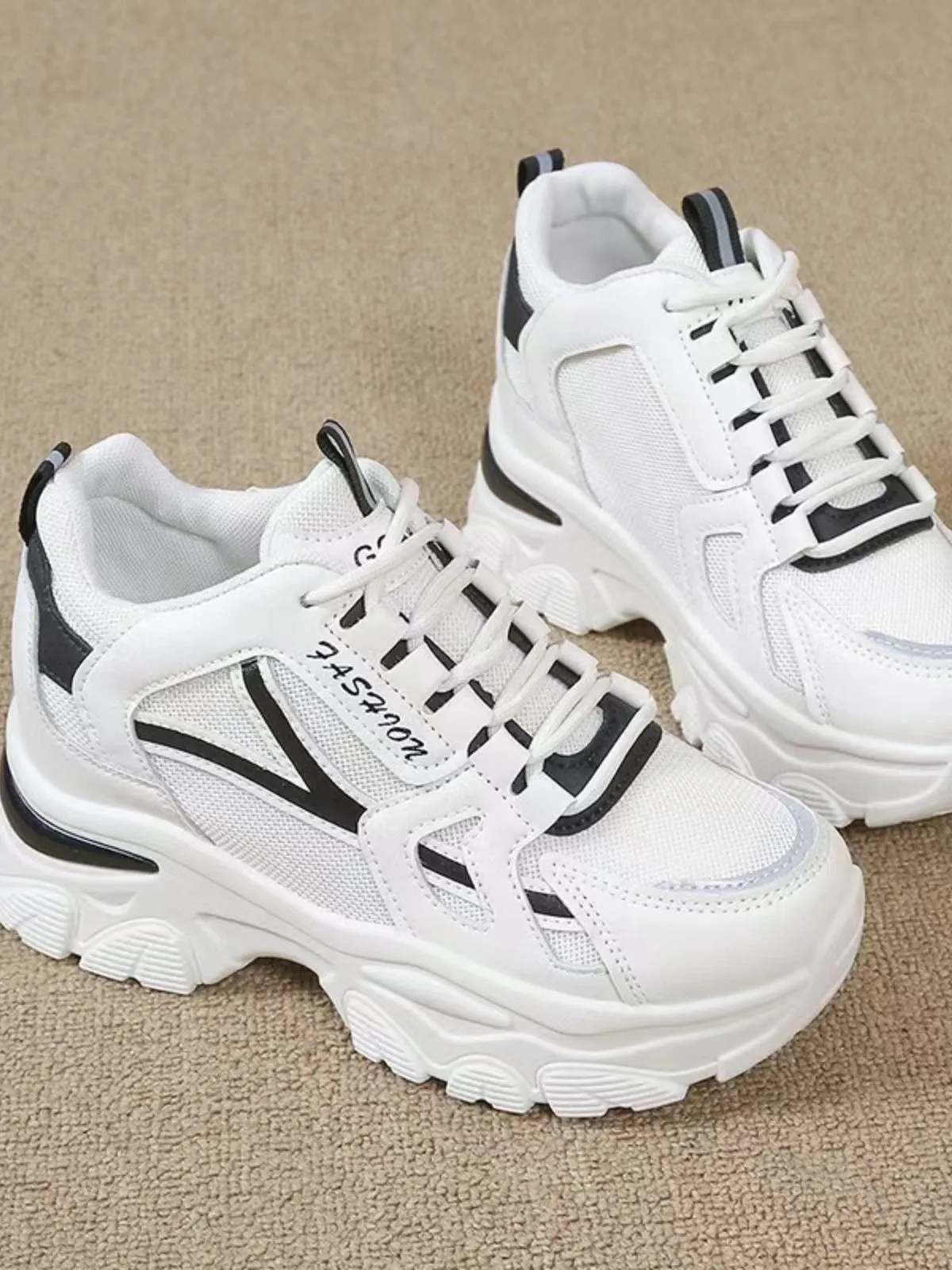 Mesh Lace Up Platform Sneakers sold by Charming Charlie product image thumbnail 2