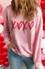 Valentine’s Day XOXO Round Neck Drop Shoulder Sweatshirt sold by Charming Charlie