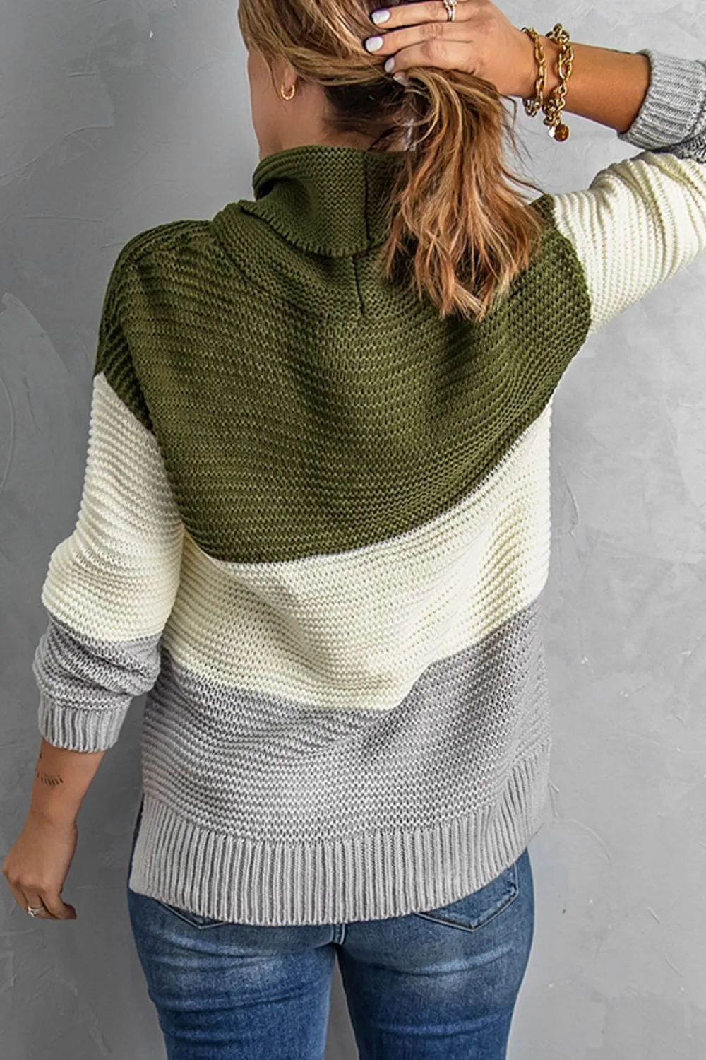Color Block Turtleneck Long Sleeve Sweater sold by Charming Charlie product image thumbnail 5