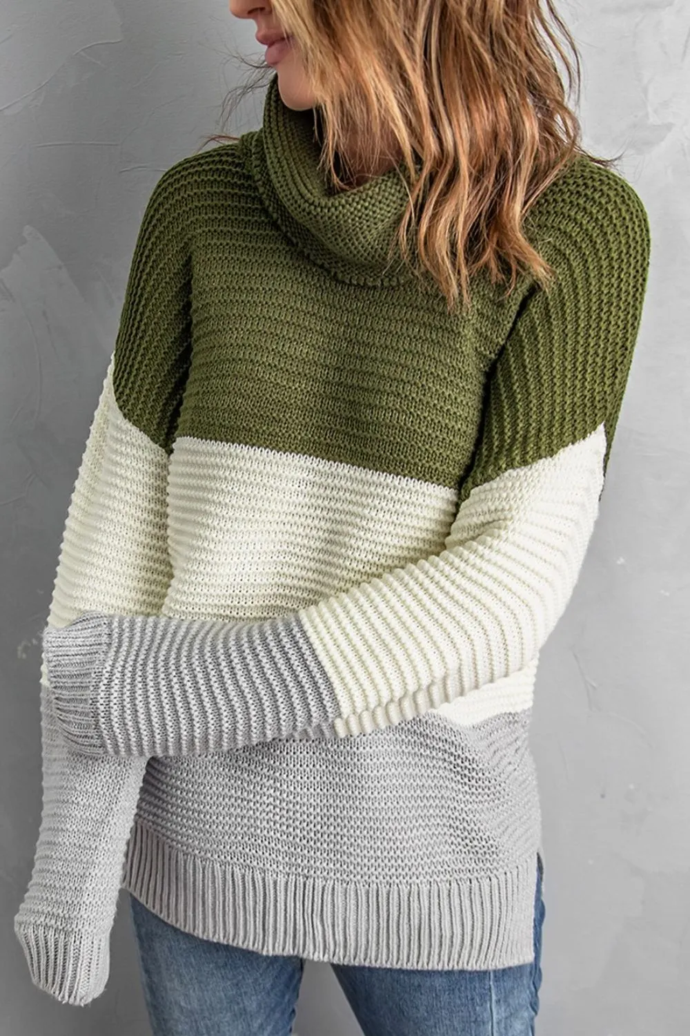 Color Block Turtleneck Long Sleeve Sweater sold by Charming Charlie product image thumbnail 3