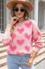 Valentine's Day Heart Jacquard Round Neck Sweater sold by Charming Charlie