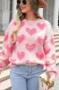 Valentine's Day Heart Jacquard Round Neck Sweater sold by Charming Charlie