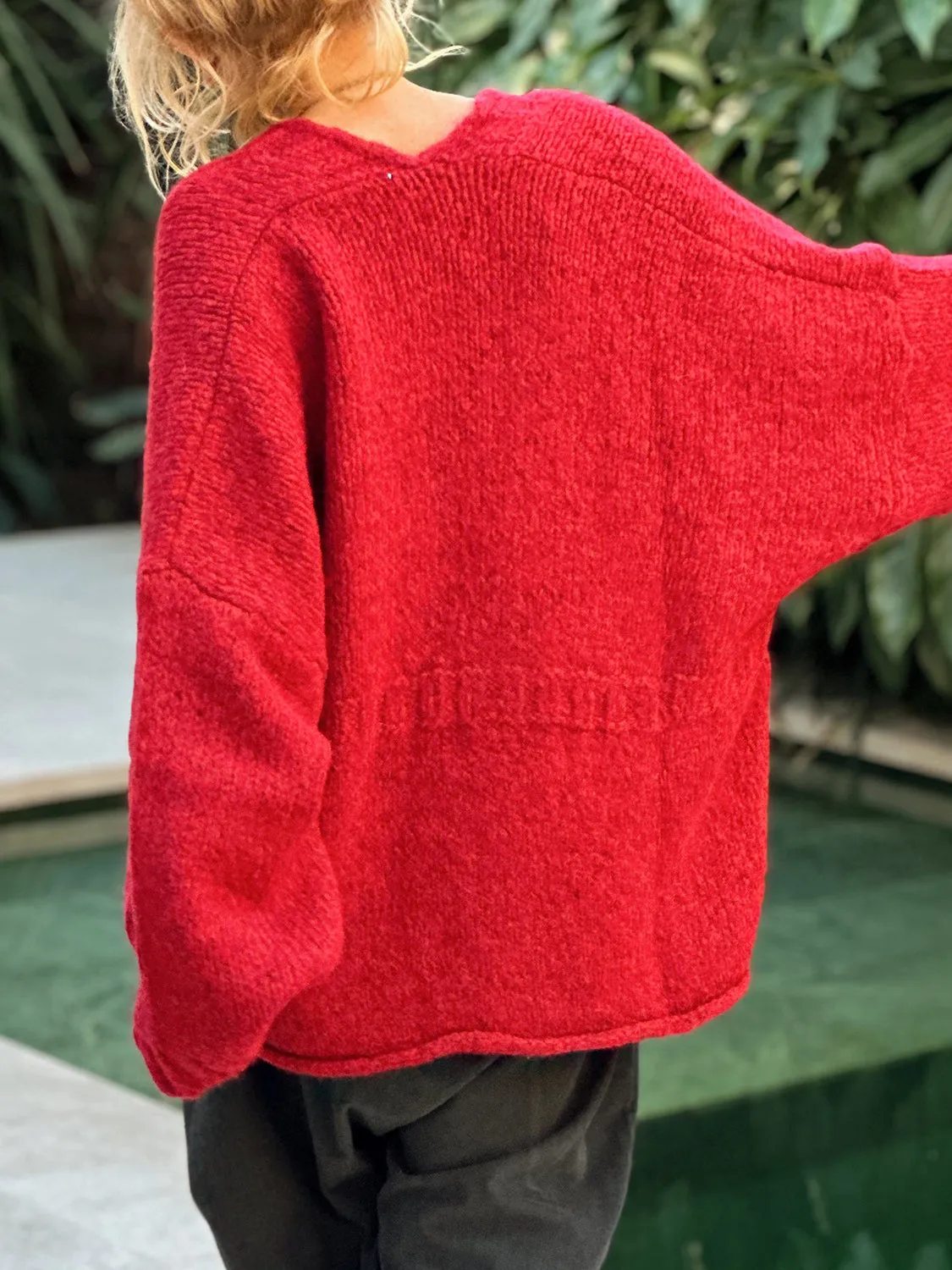 Pocketed V-Neck Button Up Cardigan sold by Charming Charlie product image thumbnail 3