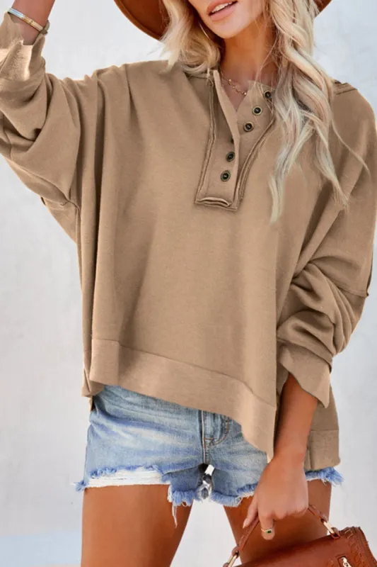 Exposed Seam Long Sleeve Hoodie sold by Charming Charlie