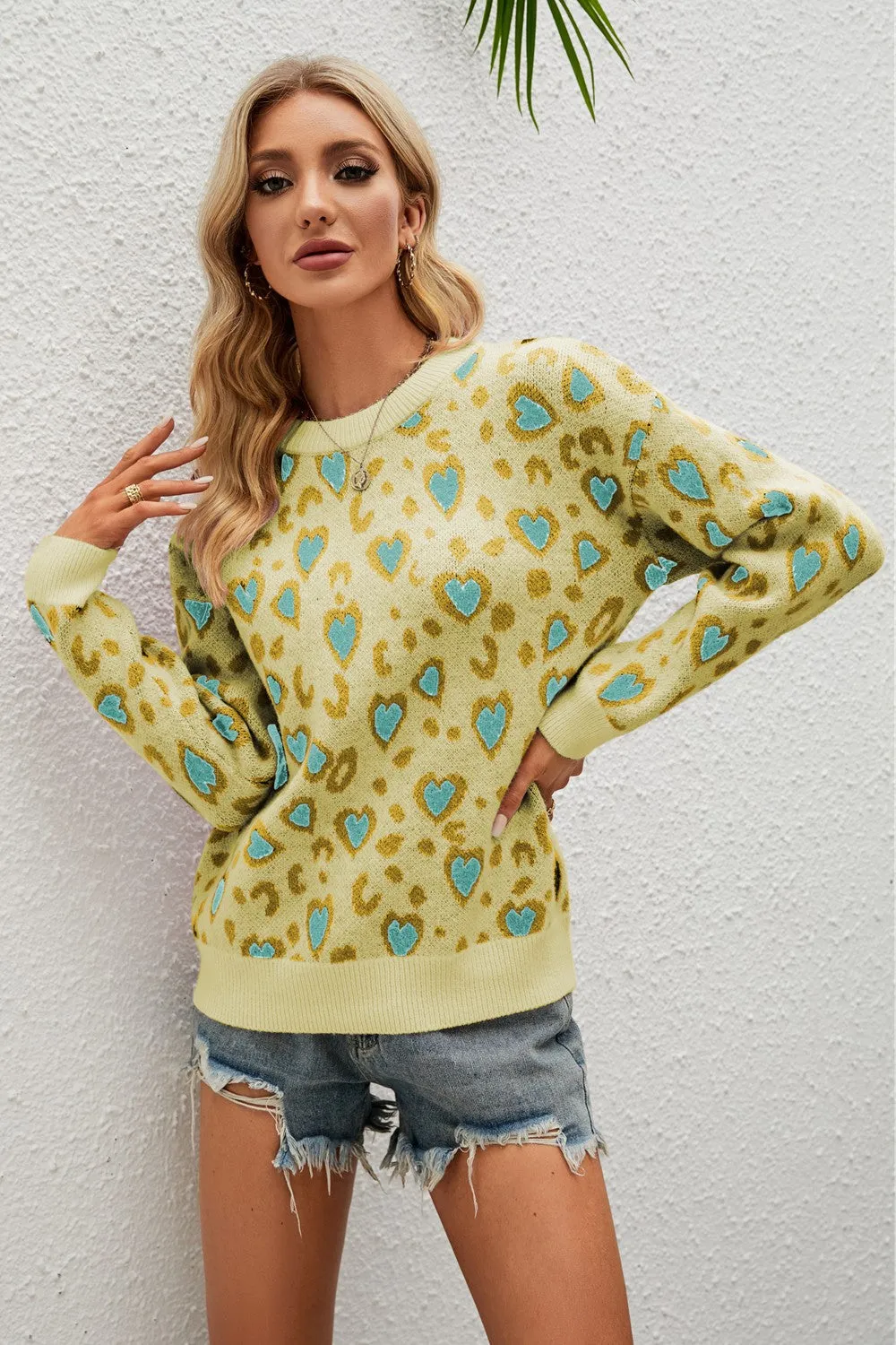 Heart Round Neck Dropped Shoulder Sweater sold by Charming Charlie product image thumbnail 5
