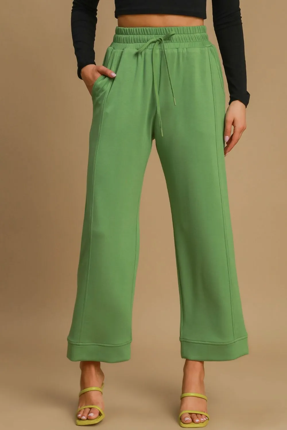 Umgee Drawstring Wide Leg Pants with Pockets sold by Charming Charlie