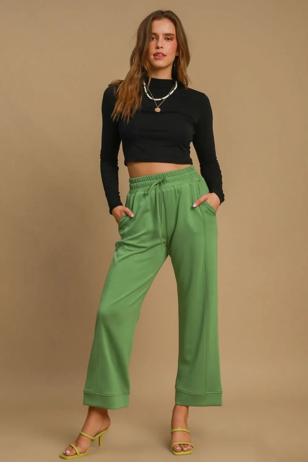 Umgee Drawstring Wide Leg Pants with Pockets sold by Charming Charlie product image thumbnail 3