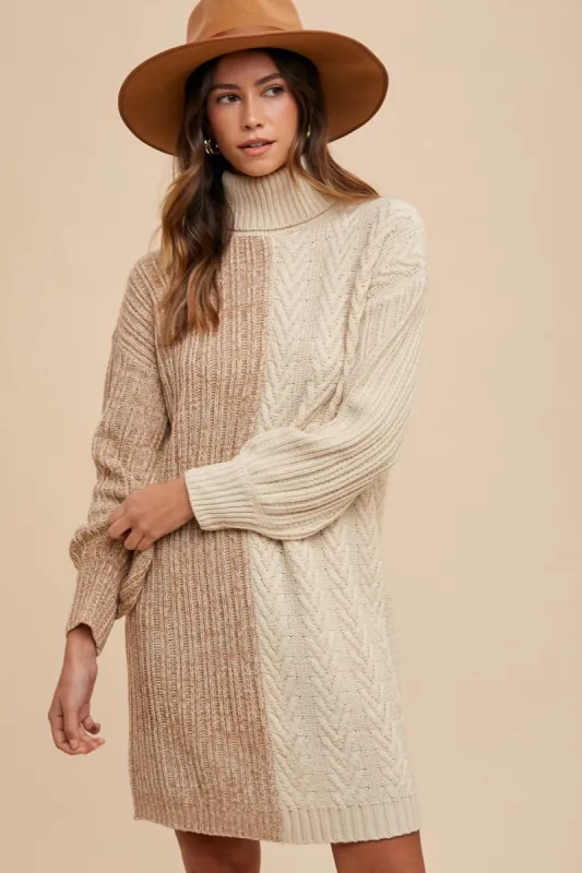 Annie Wear Color Block Turtleneck Sweater Dress sold by Charming Charlie