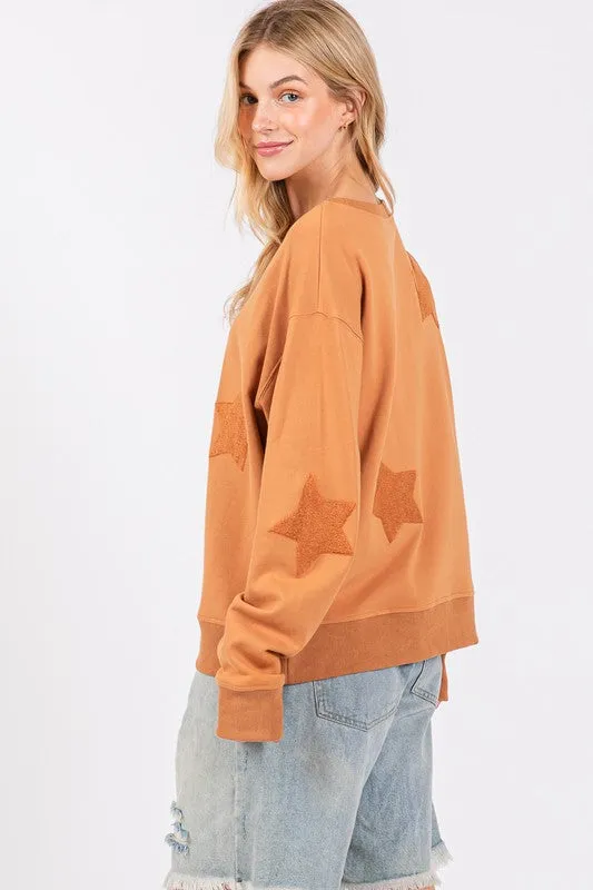 SAGE + FIG Star Patch Long Sleeve Sweatshirt sold by Charming Charlie product image thumbnail 2