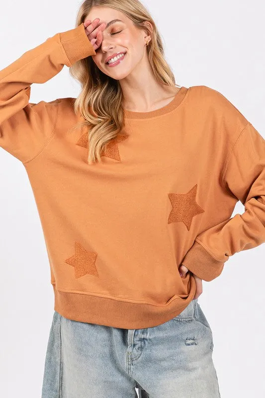 SAGE + FIG Star Patch Long Sleeve Sweatshirt sold by Charming Charlie product image thumbnail 5