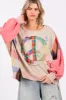 SAGE + FIG Full Size Contrast Peace Patch Dropped Shoulder Sweatshirt sold by Charming Charlie