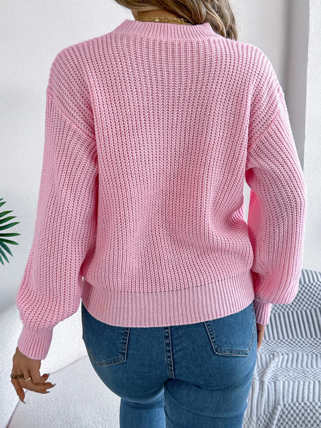 LOVE Heart Round Neck Dropped Shoulder Sweater sold by Charming Charlie product image thumbnail 2