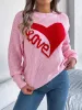 LOVE Heart Round Neck Dropped Shoulder Sweater sold by Charming Charlie