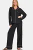Zenana Button Down Long Sleeve Top and Pants Lounge Set sold by Charming Charlie