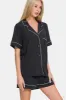 Zenana Button Down Short Sleeve Top and Shorts Lounge Set sold by Charming Charlie
