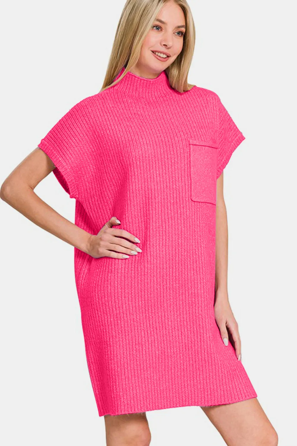 Zenana Short Sleeve Sweater Mini Dress sold by Charming Charlie product image thumbnail 3