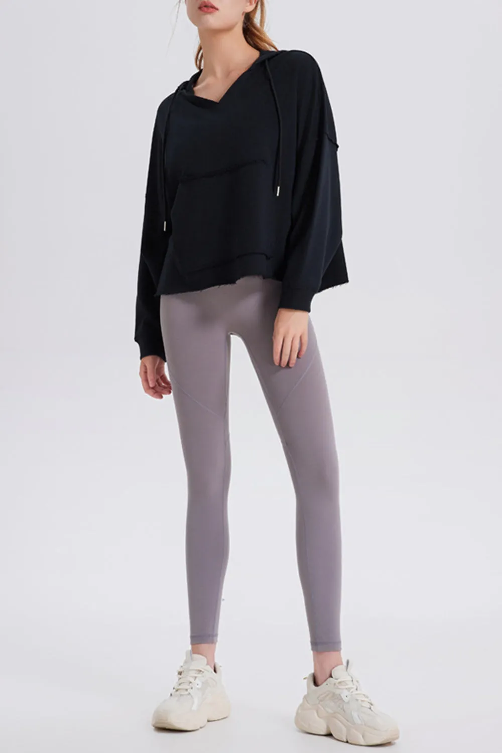 Basic Bae Drawstring Frayed Hem Long Sleeve Hoodie sold by Charming Charlie product image thumbnail 5