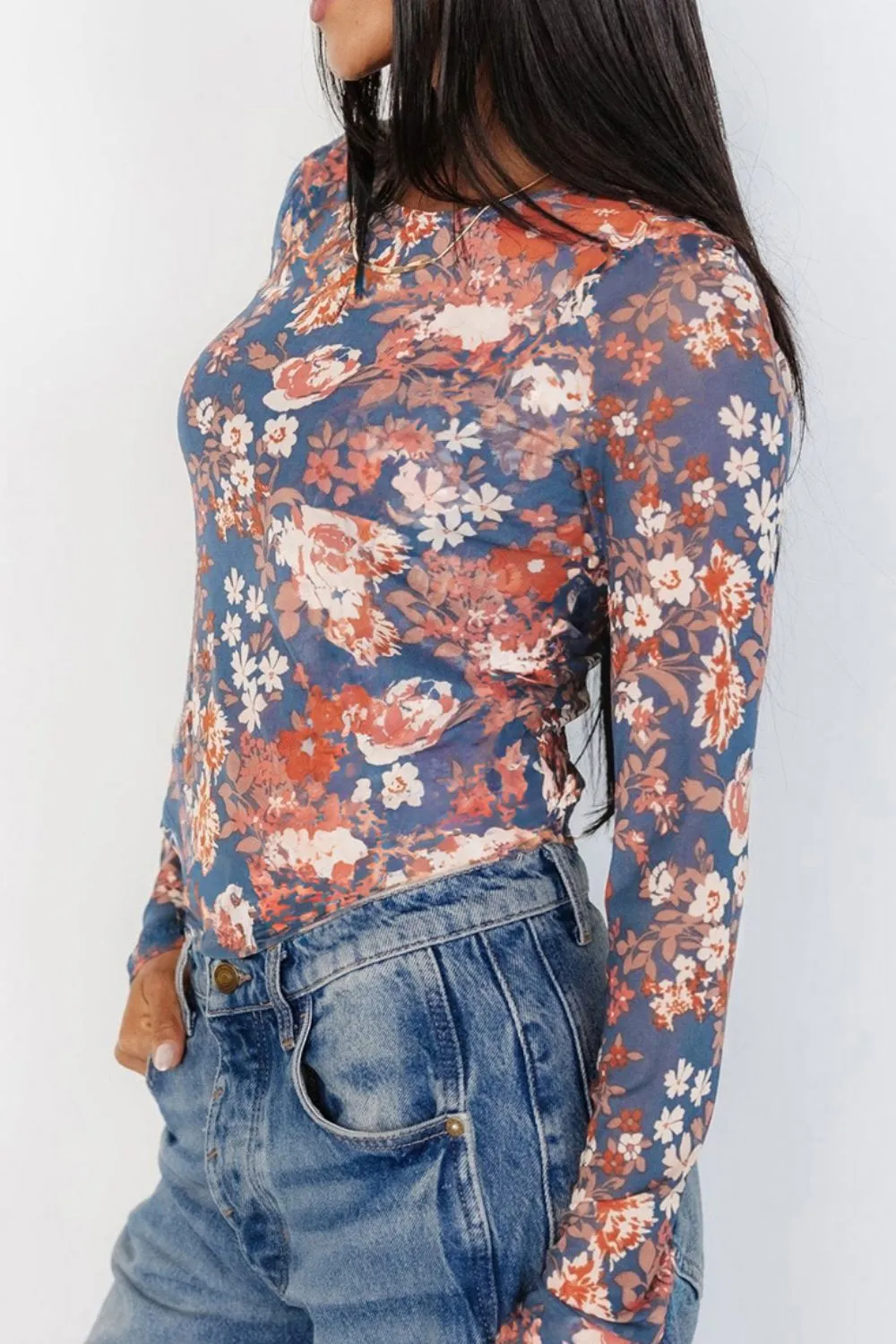 Floral Round Neck Long Sleeve T-Shirt sold by Charming Charlie product image thumbnail 3