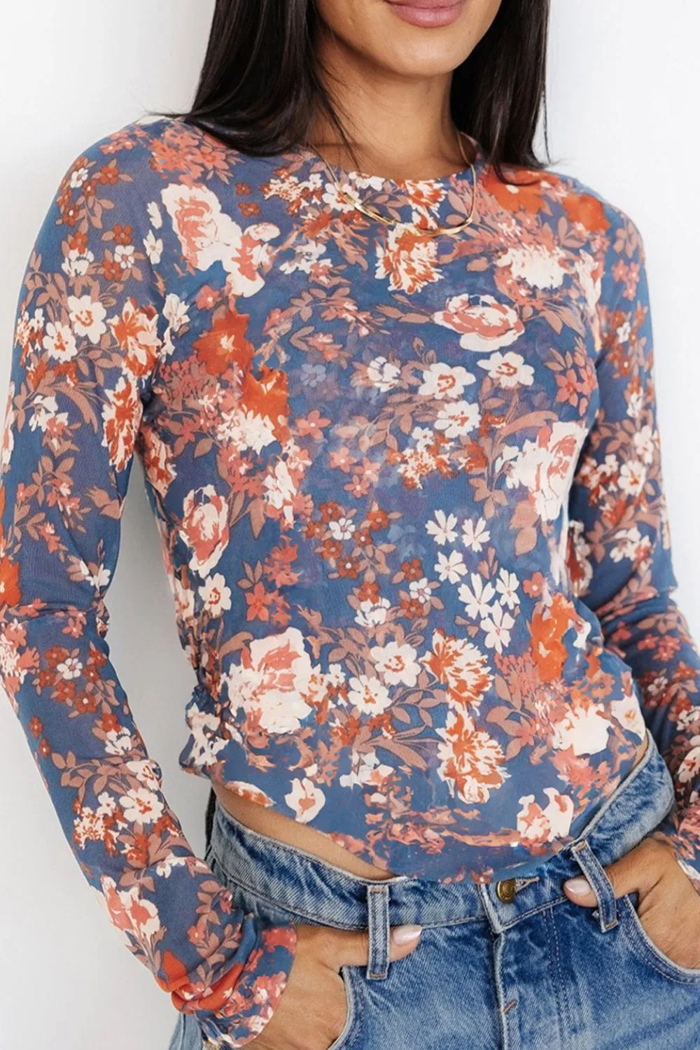 Floral Round Neck Long Sleeve T-Shirt sold by Charming Charlie