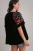 Umgee Full Size Velvet Embroidery Short Sleeve Blouse sold by Charming Charlie