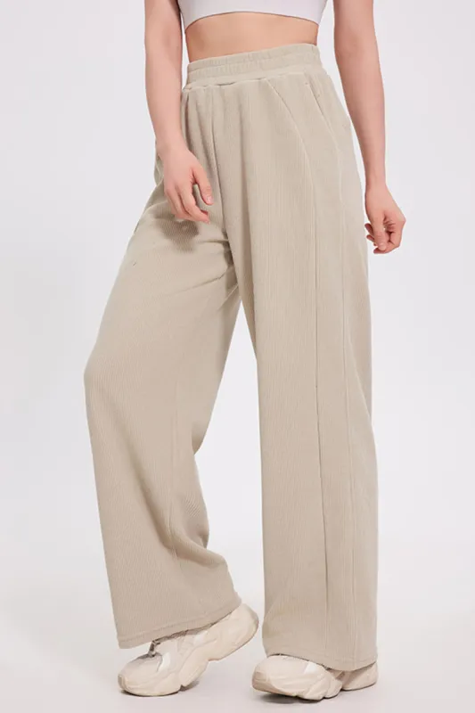 Basic Bae Elastic Waist Wide Leg Pants sold by Charming Charlie